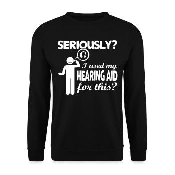 Troubles auditifs Langage de procréation sourd - Sweat-shirt Unisexe - noir - Devant - Alina (178cm) & Michal (187cm)