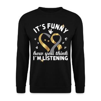 Hearing impaired Deaf childbearing language - Unisex Sweatshirt - black - Front - Alina (178cm) & Michal (187cm)