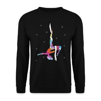 Acrobatie aérienne sur soie Cirque Acrobatique - Sweat-shirt Unisexe - noir - Devant - Alina (178cm) & Michal (187cm)
