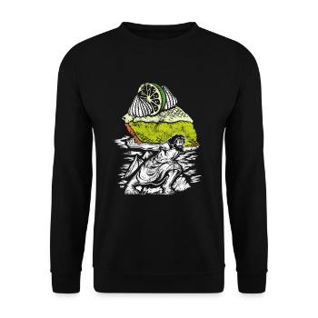 Funny Lemon Cake Design - Unisex Sweatshirt - black - Front - Alina (178cm) & Michal (187cm)