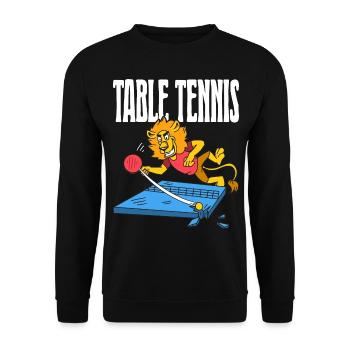 Table Tennis Lion Ping Pong Lion Outfit Table - Unisex Sweatshirt - black - Front - Alina (178cm) & Michal (187cm)