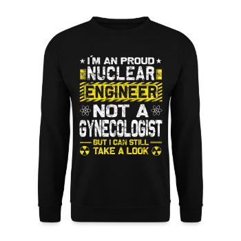Nuclear Power - Proud Nuclear Engineer - Unisex Sweatshirt - black - Front - Alina (178cm) & Michal (187cm)