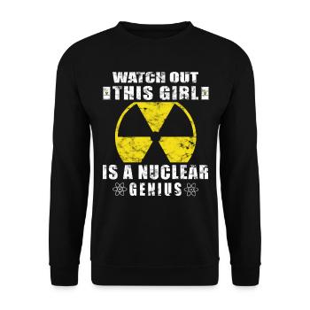Nuclear Power - Proud Nuclear Engineer - Unisex Sweatshirt - black - Front - Alina (178cm) & Michal (187cm)