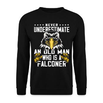 Fauconnerie Falkner Peregrine Falcon Vintage - Sweat-shirt Unisexe - noir - Devant - Alina (178cm) & Michal (187cm)