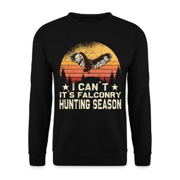 Fauconnerie Falkner Peregrine Falcon Vintage - Sweat-shirt Unisexe - noir - Devant - Alina (178cm) & Michal (187cm)