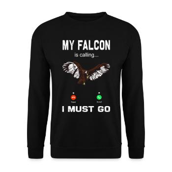 Fauconnerie Falkner Peregrine Falcon Vintage - Sweat-shirt Unisexe - noir - Devant - Alina (178cm) & Michal (187cm)