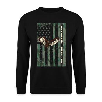Fauconnerie Falkner Peregrine Falcon Vintage - Sweat-shirt Unisexe - noir - Devant - Alina (178cm) & Michal (187cm)