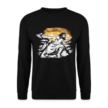Funny Garlic Bread Jesus - Garlic Bread - Unisex Sweatshirt - black - Front - Alina (178cm) & Michal (187cm)