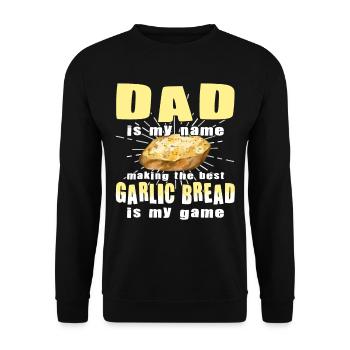 Funny garlic bread maker father - Unisex Sweatshirt - black - Front - Alina (178cm) & Michal (187cm)