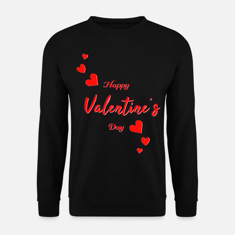 Valentine Happy Valentine - Unisex Pullover - Schwarz