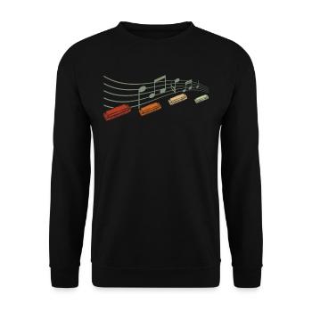 Funny vintage harmonica instrument - Unisex Sweatshirt - black - Front - Alina (178cm) & Michal (187cm)