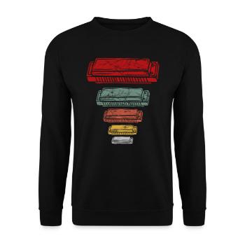 Funny vintage harmonica instrument - Unisex Sweatshirt - black - Front - Alina (178cm) & Michal (187cm)