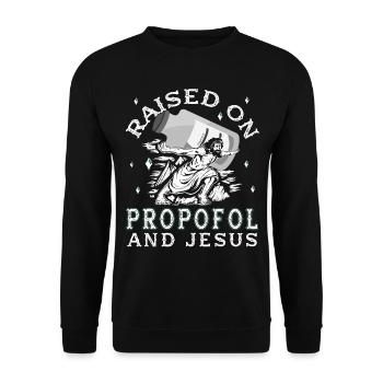 Medicine -Propofol Jesus Anesthesiology - Unisex Sweatshirt - black - Front - Alina (178cm) & Michal (187cm)