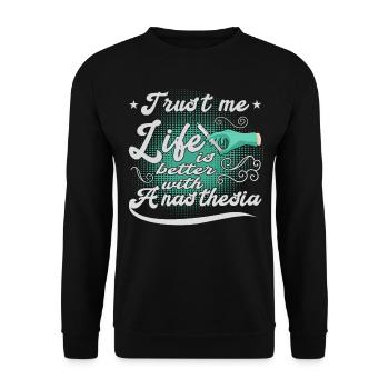 Medicine -Propofol -Anesthesiology - Unisex Sweatshirt - black - Front - Alina (178cm) & Michal (187cm)