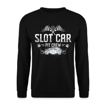 Slot Car Pit Crew - Slot Car - Unisex Pullover - Schwarz - Vorne - Alina (178cm) & Michal (187cm)