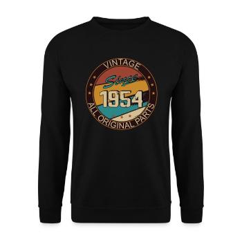 69th birthday man woman 1954 decoration - Unisex Sweatshirt - black - Front - Alina (178cm) & Michal (187cm)