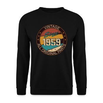 64th birthday man woman 1959 decoration - Unisex Sweatshirt - black - Front - Alina (178cm) & Michal (187cm)