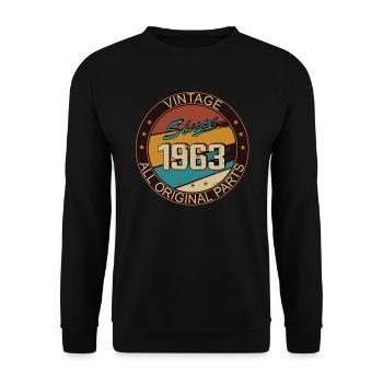 60th birthday man woman 1963 decoration - Unisex Sweatshirt - black - Front - Alina (178cm) & Michal (187cm)