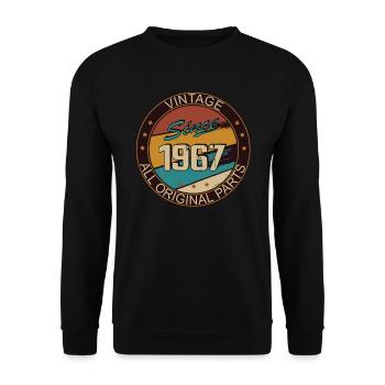 56th birthday man woman 1967 decoration - Unisex Sweatshirt - black - Front - Alina (178cm) & Michal (187cm)