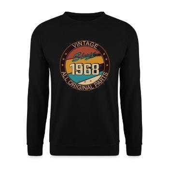 55th birthday man woman 1968 decoration - Unisex Sweatshirt - black - Front - Alina (178cm) & Michal (187cm)
