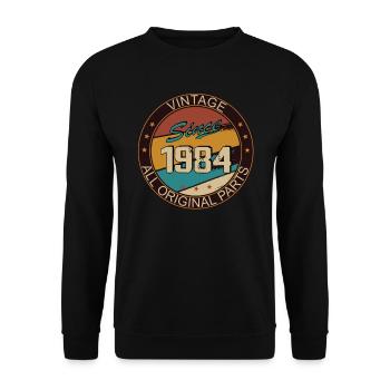 39th birthday man woman 1984 decoration - Unisex Sweatshirt - black - Front - Alina (178cm) & Michal (187cm)