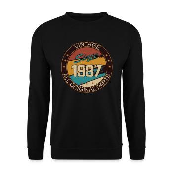 36th birthday man woman 1987 decoration - Unisex Sweatshirt - black - Front - Alina (178cm) & Michal (187cm)