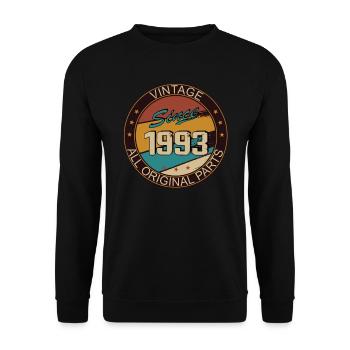 30th Birthday Man Woman 1993 Decoration - Unisex Sweatshirt - black - Front - Alina (178cm) & Michal (187cm)