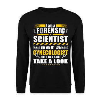 Ich bin Forensischen Wissenschaftler - Unisex Pullover - Schwarz - Vorne - Alina (178cm) & Michal (187cm)