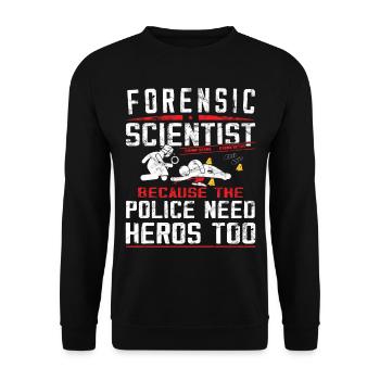 Forensiker - Forensische Kriminologie - Unisex Pullover - Schwarz - Vorne - Alina (178cm) & Michal (187cm)