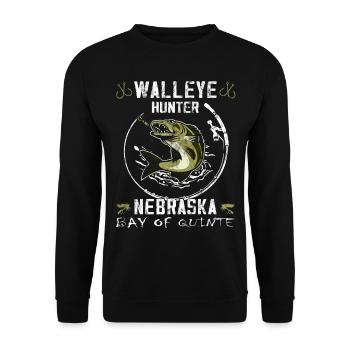 Nebraska Fishing - Zander Hunter - Unisex Sweatshirt - black - Front - Alina (178cm) & Michal (187cm)