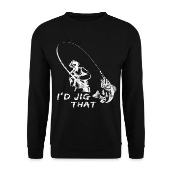 I would jiggen this - Walleye Hunter - Unisex Sweatshirt - black - Front - Alina (178cm) & Michal (187cm)