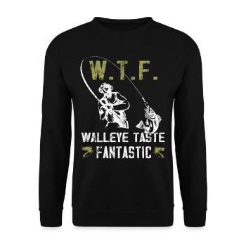 Zander tastes fantastic - Zander hunter - Unisex Sweatshirt - black - Front - Alina (178cm) & Michal (187cm)
