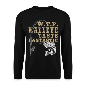 Zander tastes fantastic - Zander hunter - Unisex Sweatshirt - black - Front - Alina (178cm) & Michal (187cm)