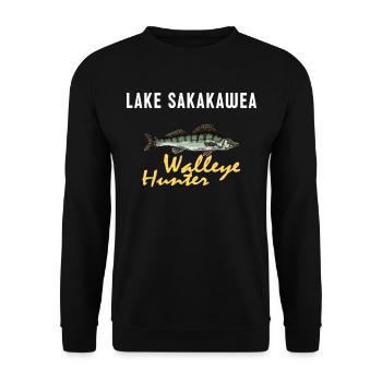 Fishing In North Dakota - Walleye Hunter - Unisex Sweatshirt - black - Front - Alina (178cm) & Michal (187cm)