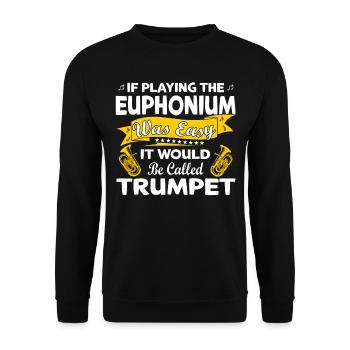 Funny Brass Horn Marching Band Euphonium - Unisex Sweatshirt - black - Front - Alina (178cm) & Michal (187cm)