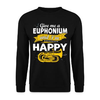 Drôle de fanfare de cuivres Euphonium - Sweat-shirt Unisexe - noir - Devant - Alina (178cm) & Michal (187cm)