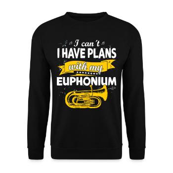 Drôle de fanfare de cuivres Euphonium - Sweat-shirt Unisexe - noir - Devant - Alina (178cm) & Michal (187cm)