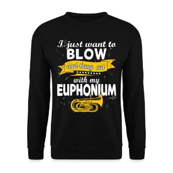 Drôle de fanfare de cuivres Euphonium - Sweat-shirt Unisexe - noir - Devant - Alina (178cm) & Michal (187cm)