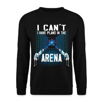 Plans in the Arena - Laser Tag Player - Unisex Sweatshirt - black - Front - Alina (178cm) & Michal (187cm)