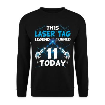 Lasertag-Geburtstagsfeier - Lasertag-Geburtstag - Unisex Pullover - Schwarz - Vorne - Alina (178cm) & Michal (187cm)
