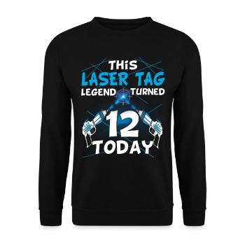 Laser Tag Birthday Party - Laser Tag Birthday - Sweat-shirt Unisexe - noir - Devant - Alina (178cm) & Michal (187cm)
