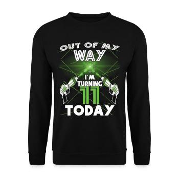 Lasertag-Geburtstagsfeier - Lasertag-Geburtstag - Unisex Pullover - Schwarz - Vorne - Alina (178cm) & Michal (187cm)
