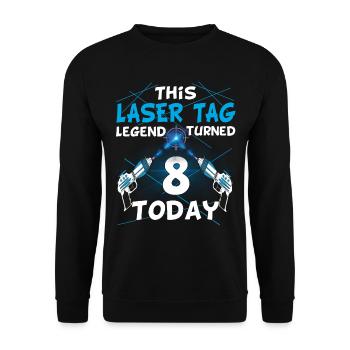 Lasertag-Geburtstagsfeier - Lasertag-Geburtstag - Unisex Pullover - Schwarz - Vorne - Alina (178cm) & Michal (187cm)