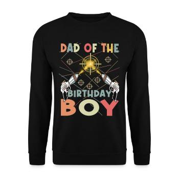 Cool Laser Tag Papa Party Anniversaire Enfant - Sweat-shirt Unisexe - noir - Devant - Alina (178cm) & Michal (187cm)