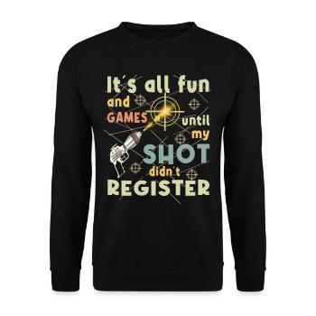 Cool laser tag player - Unisex Sweatshirt - black - Front - Alina (178cm) & Michal (187cm)