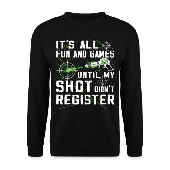 Cool laser tag player - Unisex Sweatshirt - black - Front - Alina (178cm) & Michal (187cm)