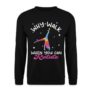 Cool Gymnastics Gymnasts Carrwheel - Unisex Sweatshirt - black - Front - Alina (178cm) & Michal (187cm)