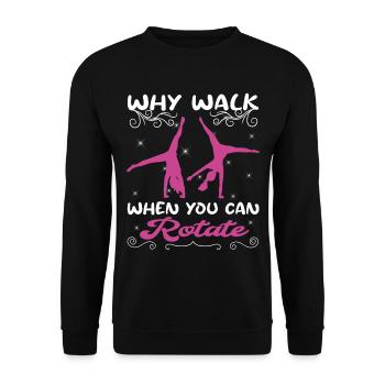 Cool Gymnast Gymnastics Carrwheel - Unisex Sweatshirt - black - Front - Alina (178cm) & Michal (187cm)