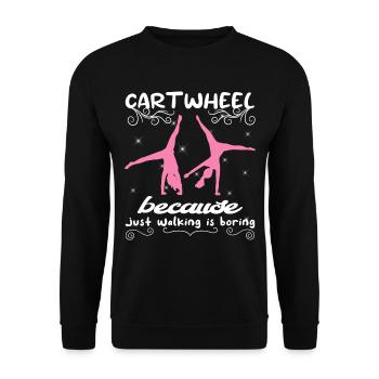 Roue de chariot acrobatique de gymnastique cool - Sweat-shirt Unisexe - noir - Devant - Alina (178cm) & Michal (187cm)