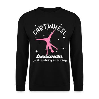 Roue de chariot acrobatique de gymnastique cool - Sweat-shirt Unisexe - noir - Devant - Alina (178cm) & Michal (187cm)